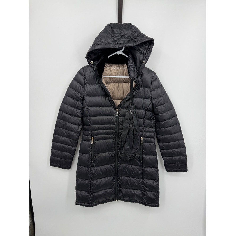 Andrew Marc Packable Down Puffer Jacket Women Small Black Hooded PL51L775